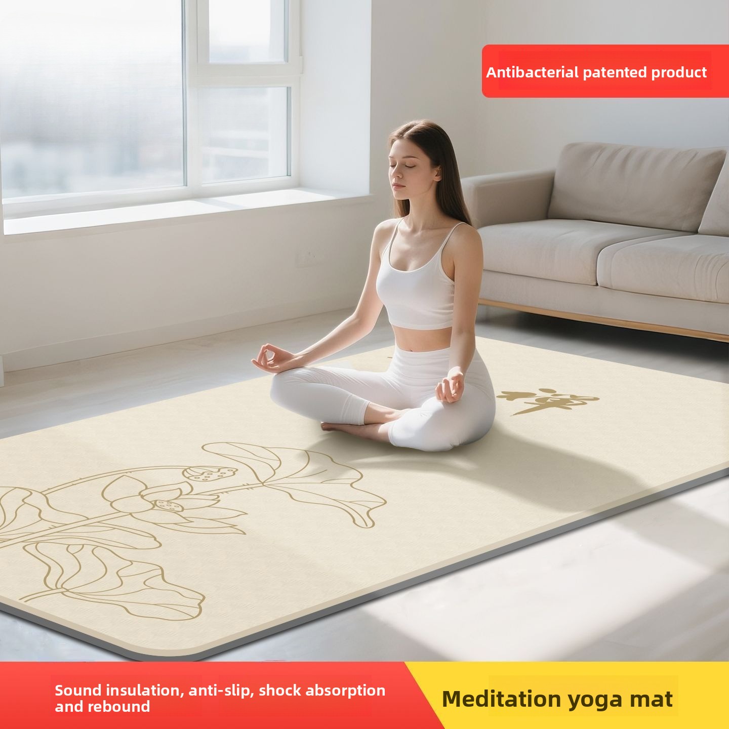 Yoga Fitness Mat - Zen Meditation Women's Yoga Mat Enlarged,