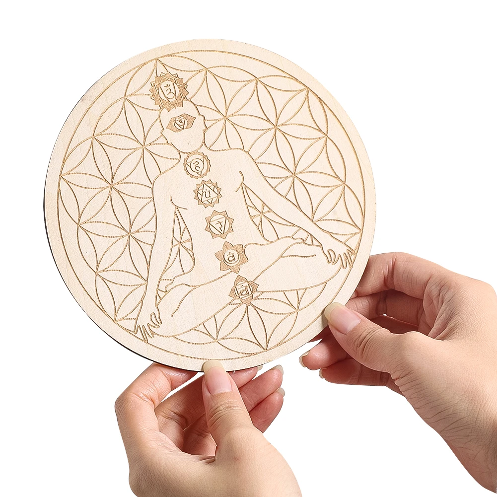 Yoga Fitness Mat - 15CM Laser Engraving 7 Chakra Meditation