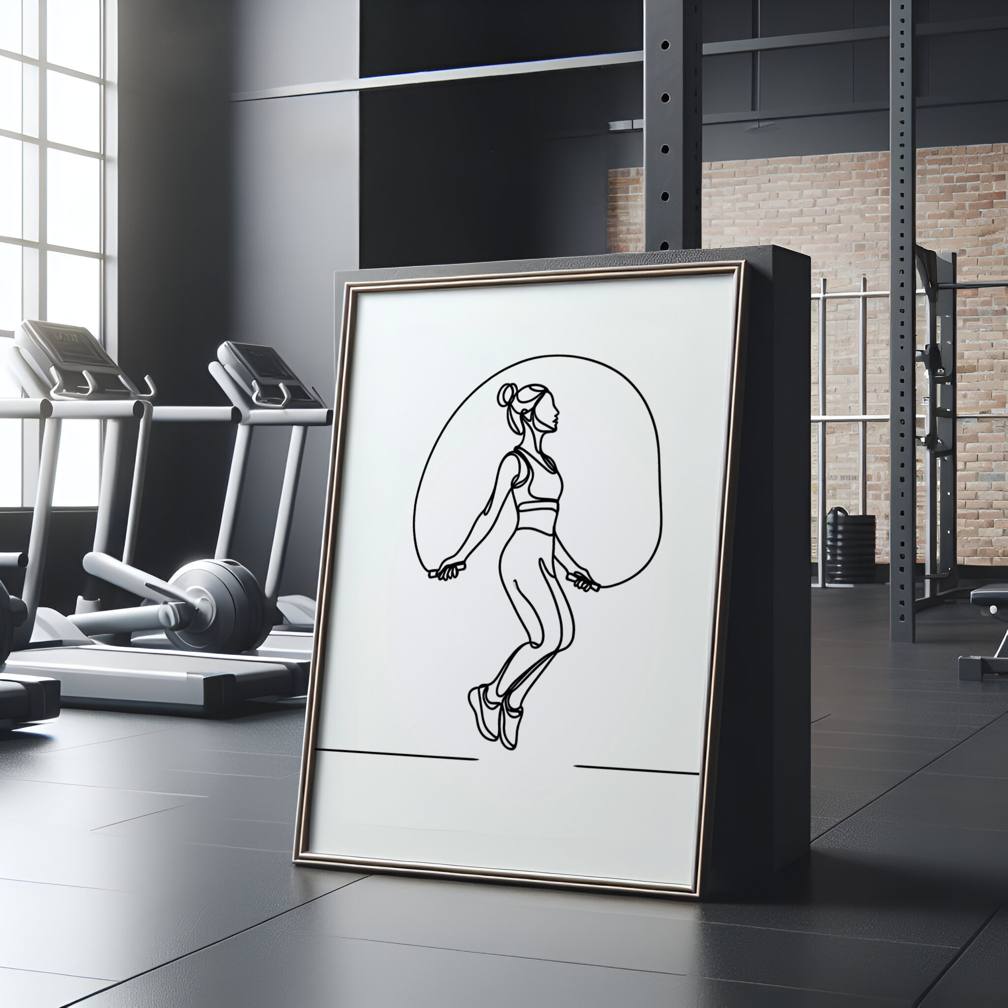 3pcs Fitness Girl Athlete Art  - Yoga Fitness Studio 评论和价格