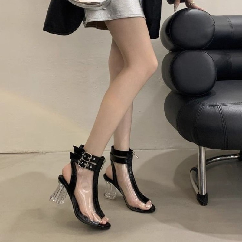 Crystal Heel Zip Sandals Summe - Resistance Bands 评论和价格